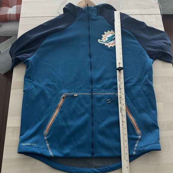 Nike Miami Dolphins Jacket Mens XL Therma Fit Sphere NFL Football Zip Up Hoodie - Picture 12 of 12